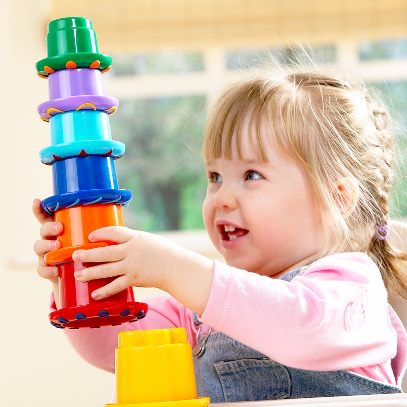 rainbow stacking cups